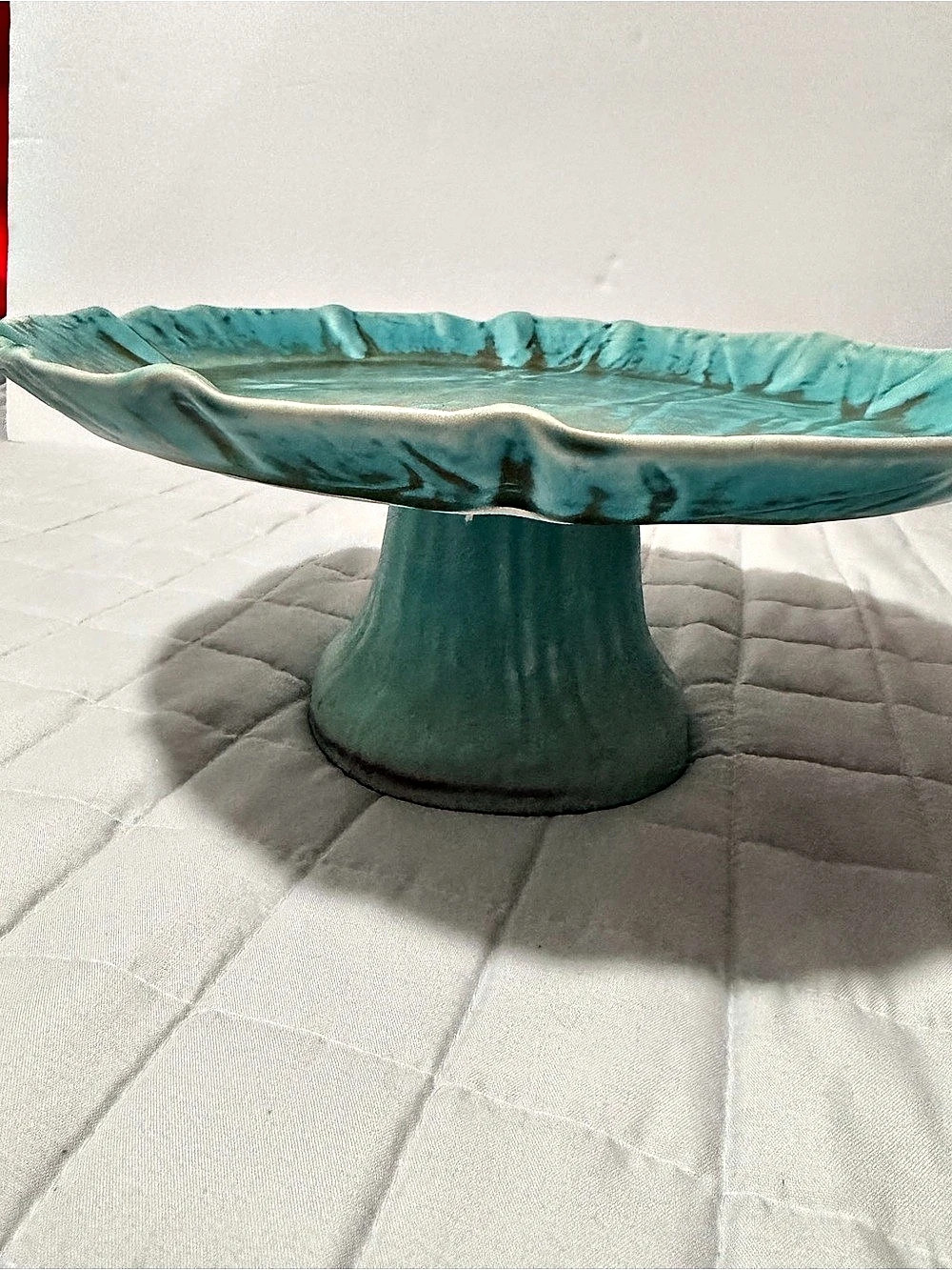 Creative Co-opTurquoise Ceramic Pedestal Serving Dish